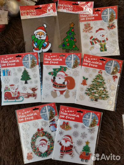 Новогодние наклейки на окна