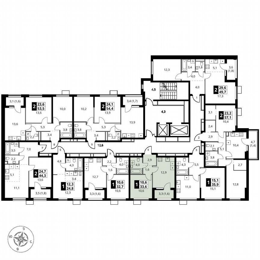 1-к. квартира, 33,6 м², 4/18 эт.