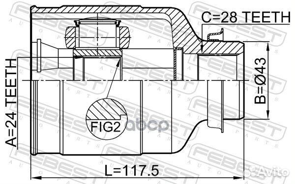 ШРУС KIA carnival 06- внутр.прав. 2211carnrh