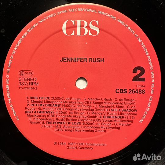 Jennifer Rush – Jennifer Rush (Голландия 1985г.)