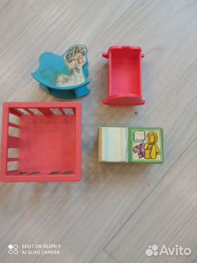 Мебель для пупсов (кроватка, манеж, качалка)