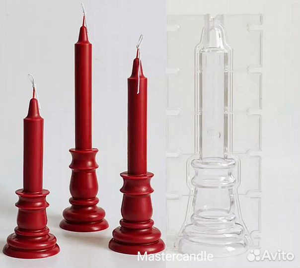 Формы для столовых длинных свечей. Пластиковые