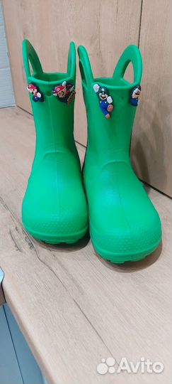 Crocs сапоги C10,цвет зеленый