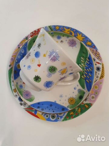 Чайная тройка императорский фарфор Карнавал