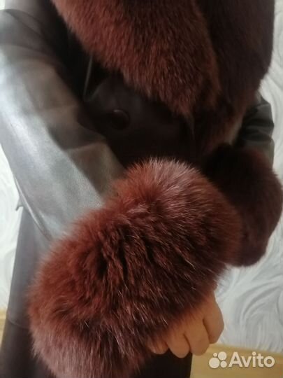 Кожаный плащ зима
