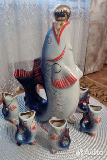 Фарфоровый штоф Рыба с рыбками СССР