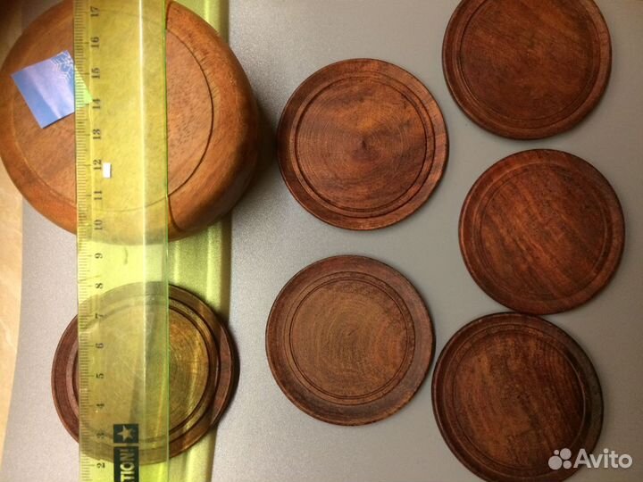 Подставка под бокал стакан - красное дерево