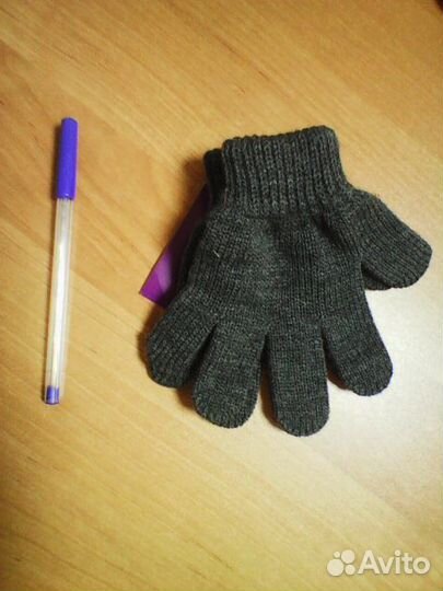 Перчатки детские трикотажные серые