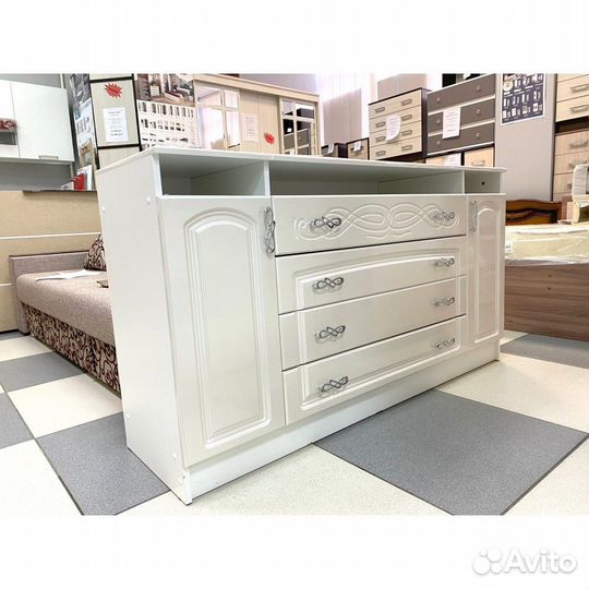 Комод км 01 белый жемчуг 1500 мм (ит)