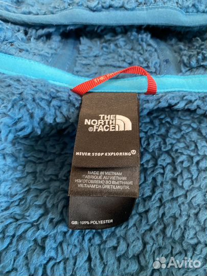 Куртка флис с капюшоном The North Face синяя, б/у