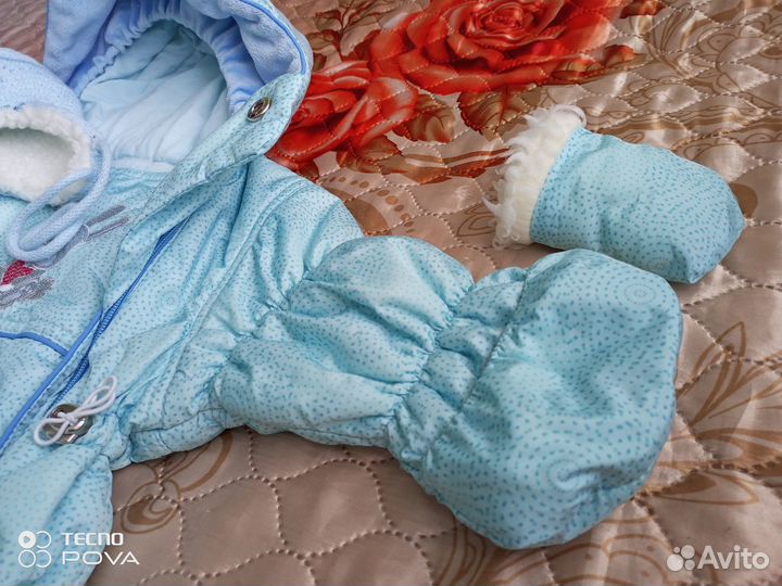 Зимний комбинезон-трансформер для мальчика до года