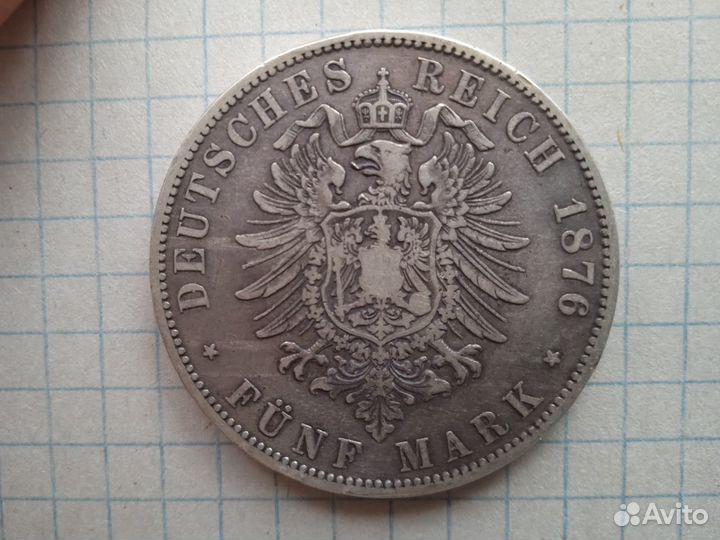 5 марок 1876г.Пруссия