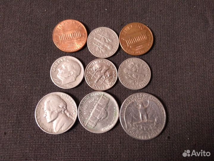 9 монет США 1964-2003