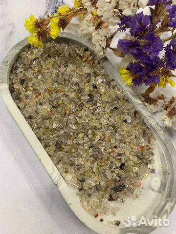 Галтованный натуральный Волосатик, 3х5 мм