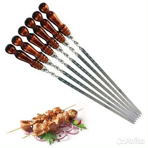 Набор шампуров с деревянной ручкой