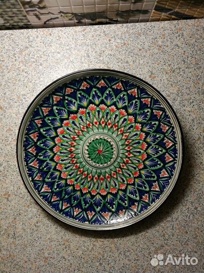 Ляган синий 32 см. плоский