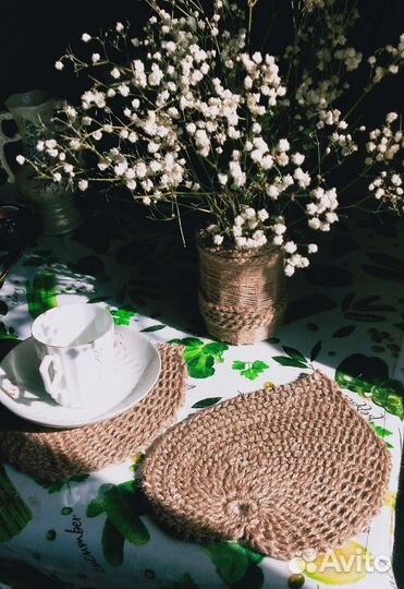 Салфетки сервировочные из джута