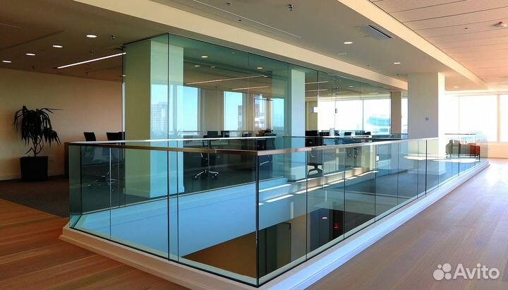 Перила для лестницы из стекла