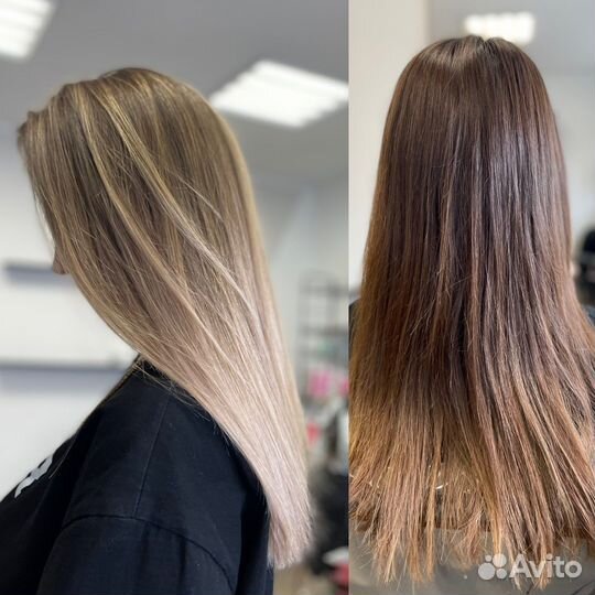 Сложное окрашивание и наращивание волос