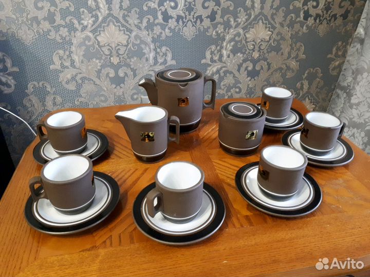 Глиняный чайно - кофейный сервиз