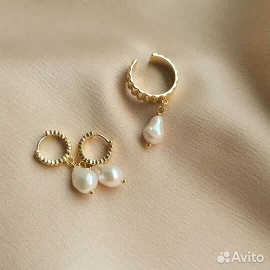 Серьги с барочным жемчугом