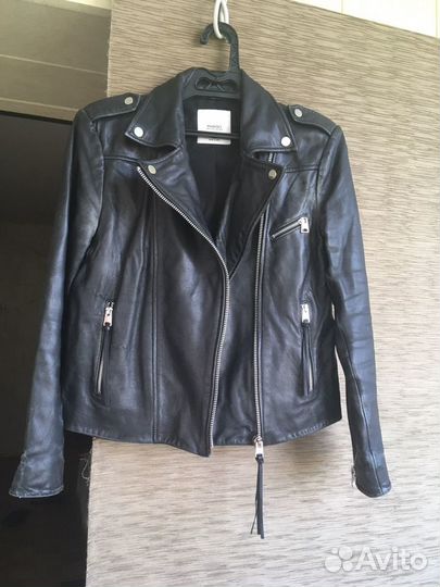 Кожаная куртка Mango