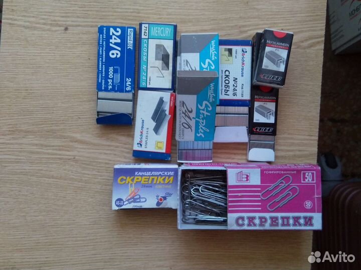 Скрепки для степлера, скобы