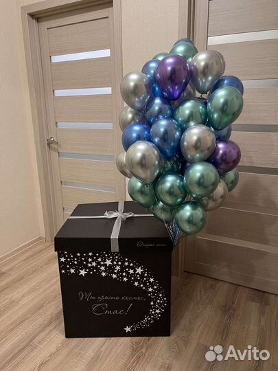 Коробка сюрприз с воздушными шарами