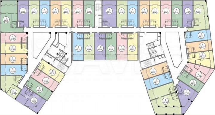 2-к. квартира, 70,3 м², 4/6 эт.