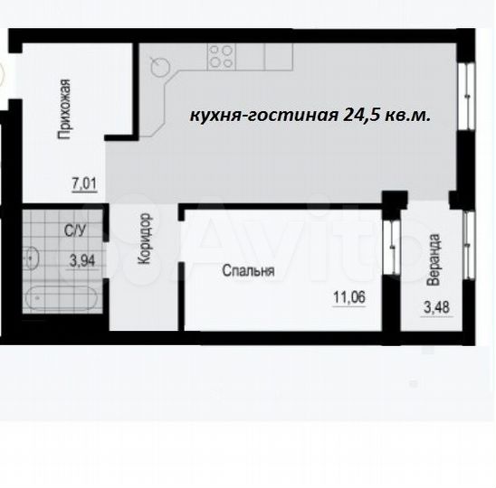 1-к. квартира, 54 м², 11/20 эт.