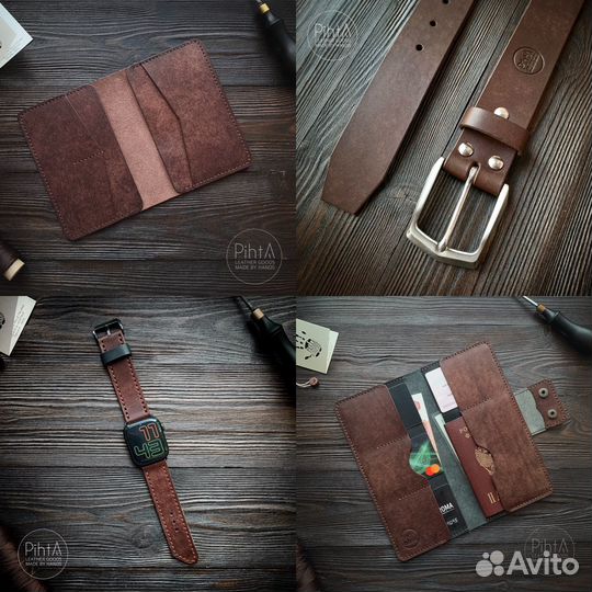 Кошелёк из натуральной кожи ручной работы