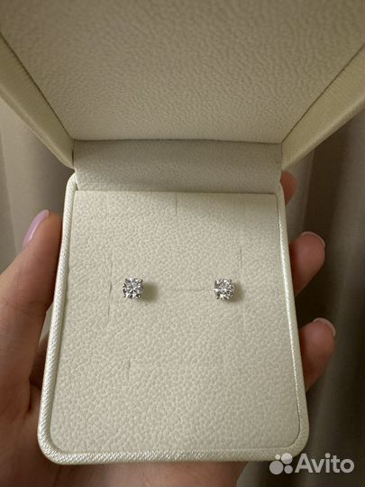 Серьги пусеты с бриллиантами 1,40ct