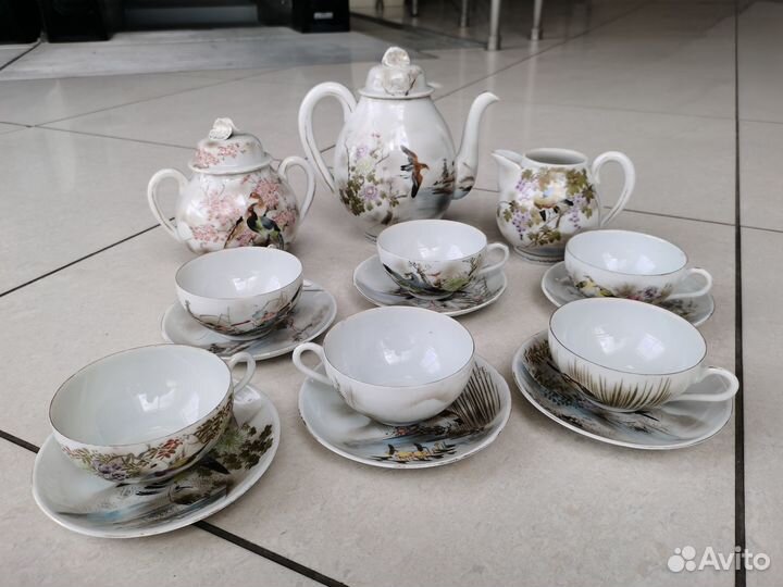 Сервиз чайный Япония 19 век живопись роспись