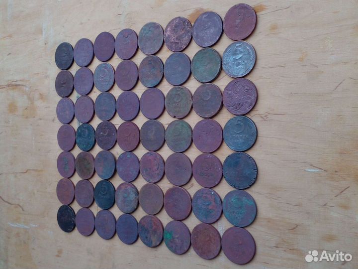 5к.924г. Медь раннего ссср. Пятаки