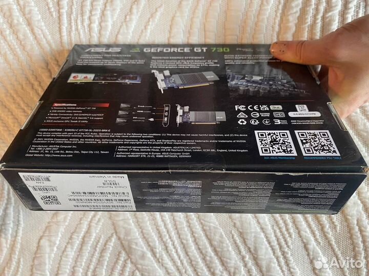 Видеокарта asus GeForce GT 730 2GB