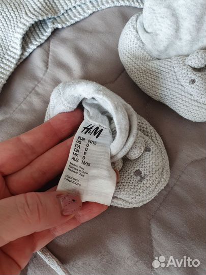 Шапка и пинетки 56, 62