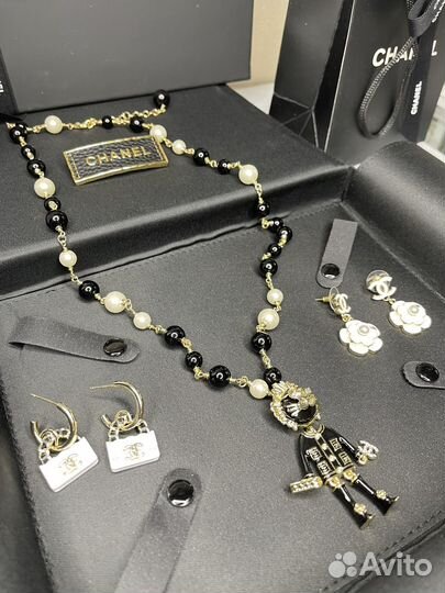 Chanel колье серьги новые