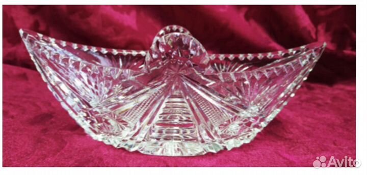 Конфетница хрустальная Ладья СССР