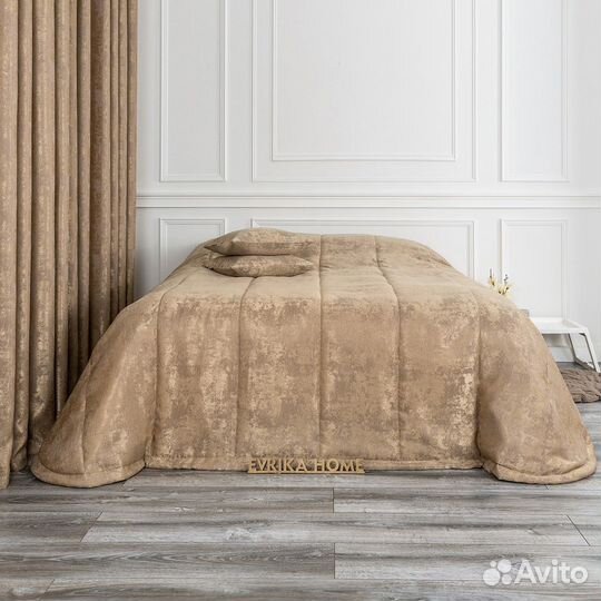 Покрывало мрамор софт Зарина бронза новое