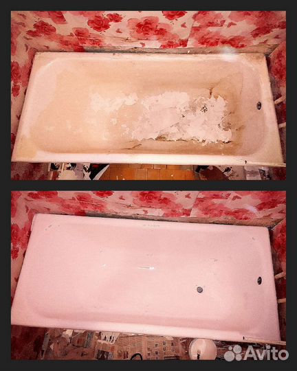 Реставрация ванн жидк эмалью или мрамором в 2 слоя