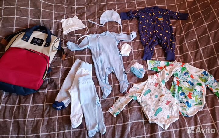 Вещи для мальчика с рождения пакетом 1-3 месяца