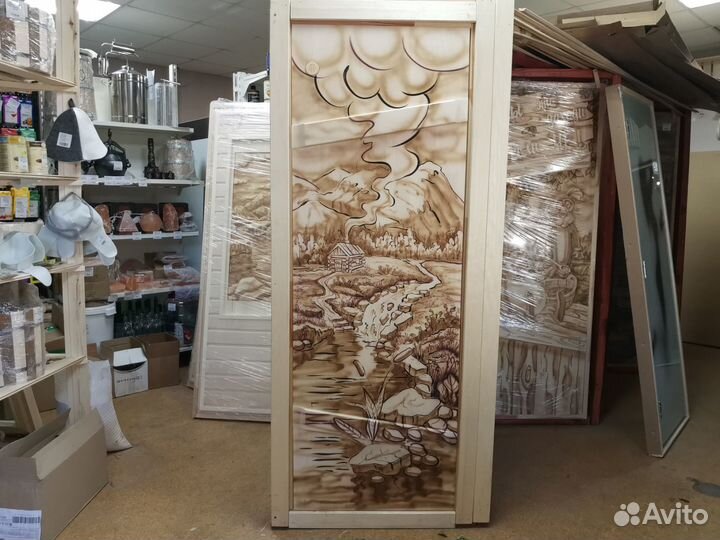 Двери для бани Pезные 2D