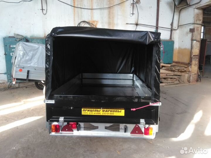 Прицеп Чёрный 821303 Крепыш 2 с высоким тентом