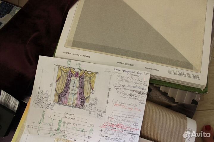 Дизайн и пошив штор, изготовление карнизов