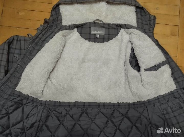 Куртка демисезонная женская с мехом в клетку 44 46
