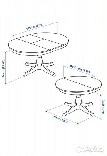 Стол обеденный раздвижной IKEA Ingatorp