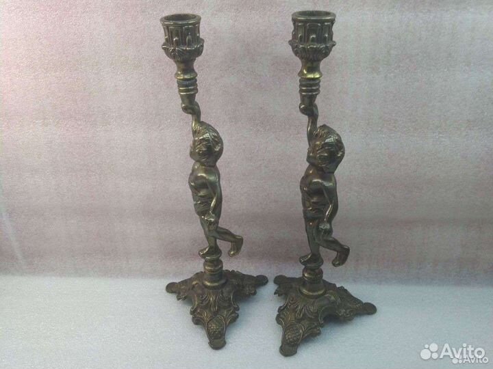 Пара старинных подсвечников