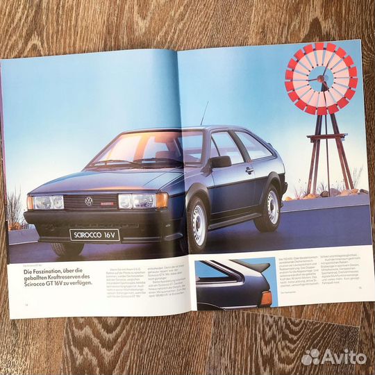 Дилерский буклет Volkswagen Scirocco mk2 1989