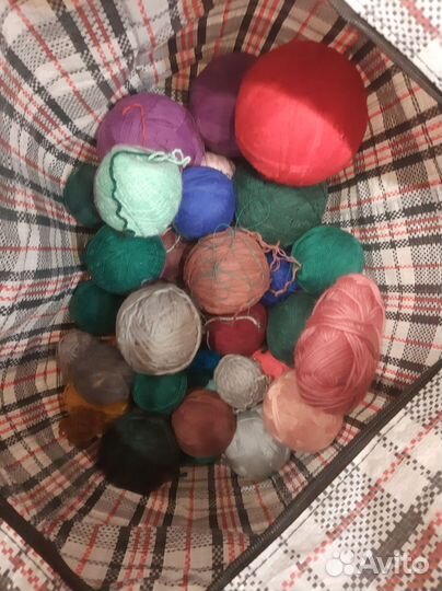 Пряжа нитки хлопок, шерсть
