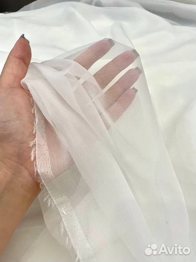Шифон шёлк белый